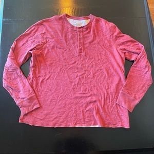 J. Crew XL Red Long Sleeve Shirt With Buttons Warm Fall Winter Light Red Work